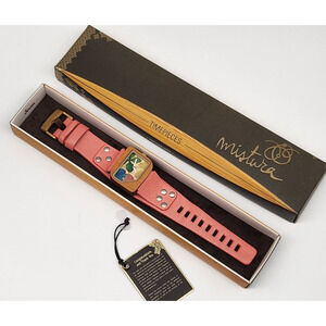 Mistura Timepieces Colombian Fine Wood Quartz Floral Pink Gold Ladies Watch